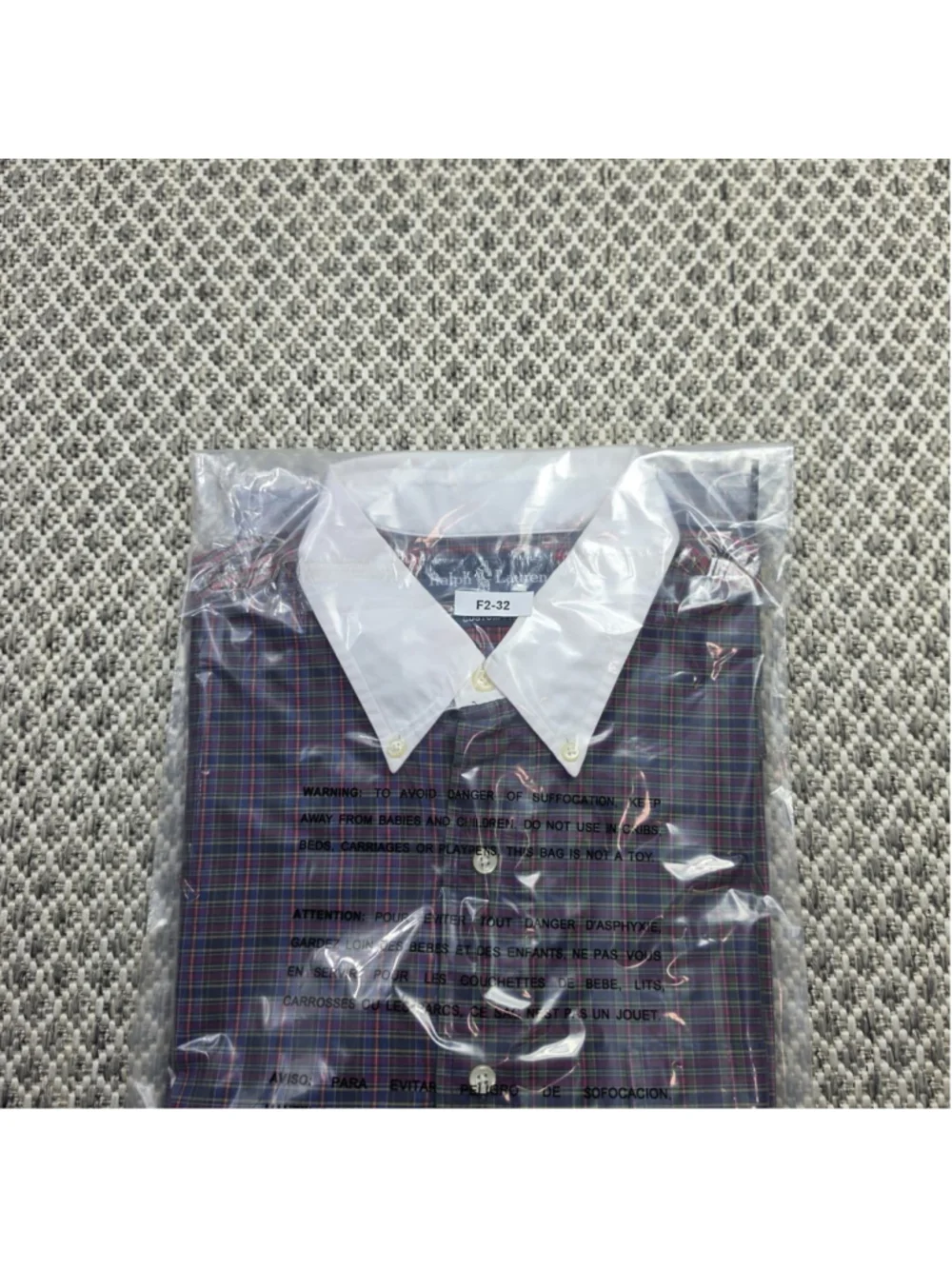 Vintage Ralph Lauren Shirt Men’s XL Made in Hong Kong Plaid White Collar 90s
